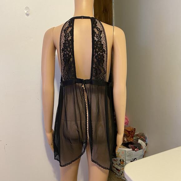 Adore Me HotSexy Black MeshLace Lingerie Babydoll Romantic MiniDress Intimate 2X - Picture 7 of 9